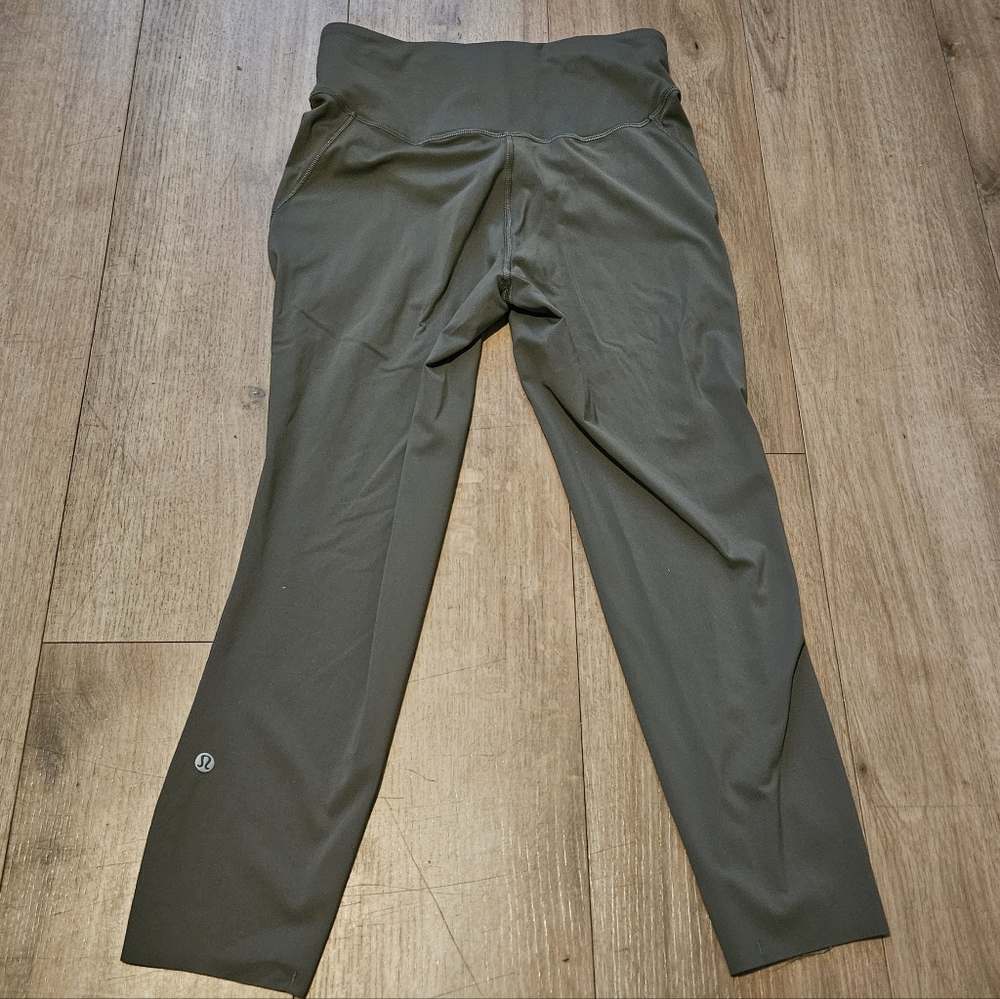 Lululemon Olive Green High-Waisted Leggings Size 10